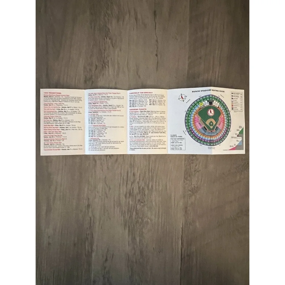 1996 St Louis Cardinals Season Schedule Calendar Budweiser Bud Light‎ GUC